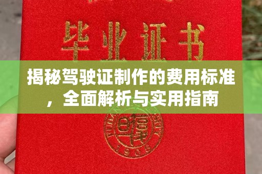 怀远揭秘驾驶证制作的费用标准，全面解析与实用指南