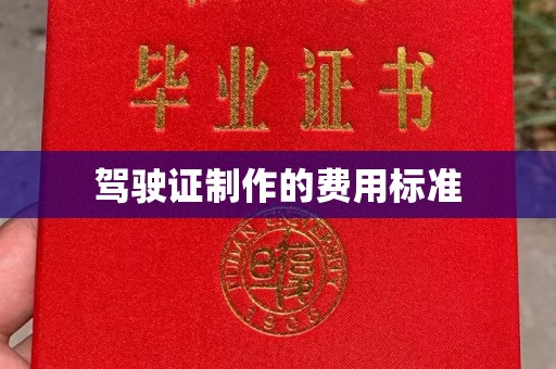 怀远驾驶证制作的费用标准