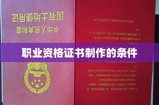 怀远职业资格证书制作的条件